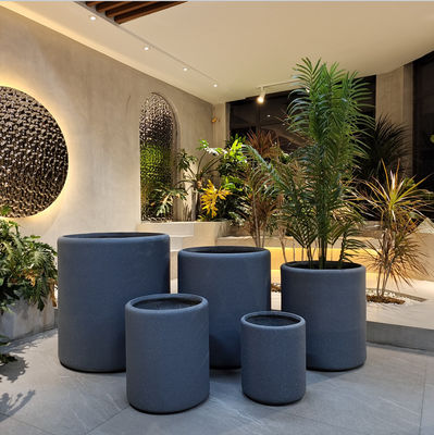 Frostbestendige plain matte ronde glasvezel klei pot voor binnentuin