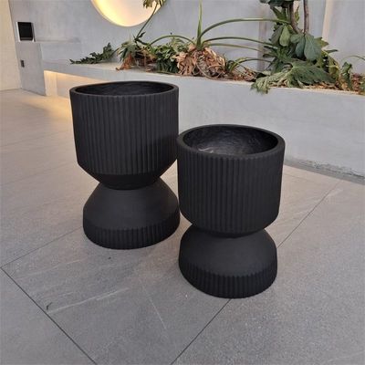 kopen Ronde Minimale textuur Glasvezel Plant Pot Licht in Zwart online manufacture
