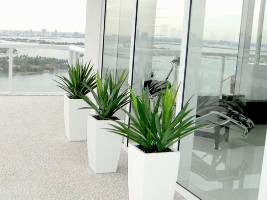 kopen Vierkante glasvezel bloemplantpotten voor binnen- en buitenruimte online manufacture