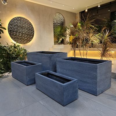 kopen Grote rechthoekige glasvezel plantdoos voor buiten tuin bloemenplant online manufacture