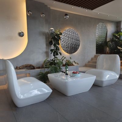 kopen Custom glasvezel hars meubels Tafel stoel sets witte kleur online manufacture