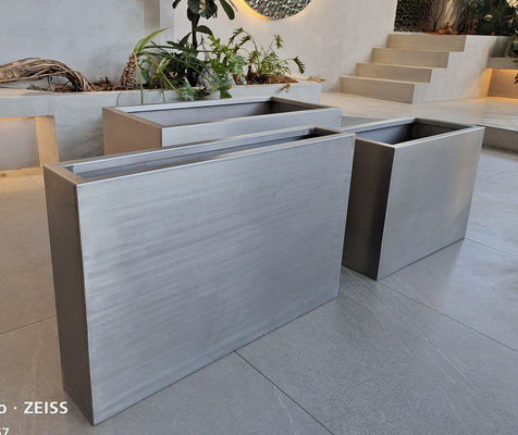 kopen Roestvrijstalen plantenpot op maat Grote tuin Corten Steel Outdoor plantenpotten online manufacture
