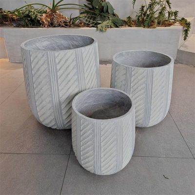 kopen Textured surface Round Fiber Clay Planter D480*H480 voor elegante plantarrangementen online manufacture