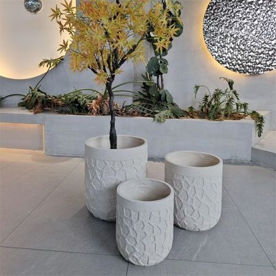 kopen Ronde vezelcementpot D380*H410 D290*H350 7-8 jaar Levensduur Textuuroppervlak online manufacture
