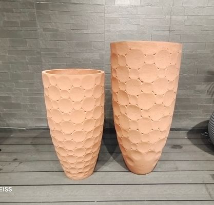 kopen Antieke Fiber Clay Bloempot Met Getextureerd Oppervlak En Afvoergaten online manufacture
