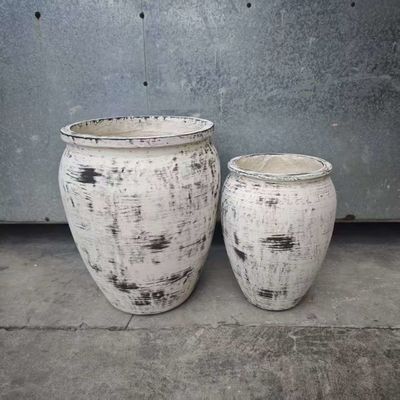 kopen Fabrieksbenodigdheden Minimalistische vintage klei bloempotten Outdoor planten decor voor huis Tuin vezel materiaal online manufacture