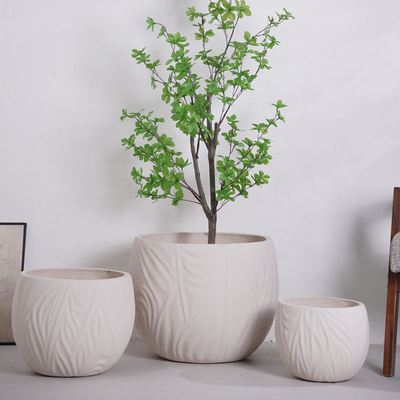 kopen neutral beige round fiber clay planter online manufacture