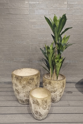 kopen Grote, aardse, ronde, vezelklei, lichtgewicht, duurzame tuinpot op dak online manufacture