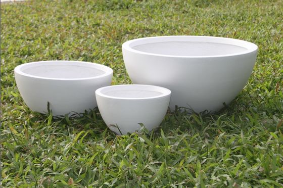 Moderne ronde tuinpotten uit glasglas, met de hand gesneden, lichtgewicht