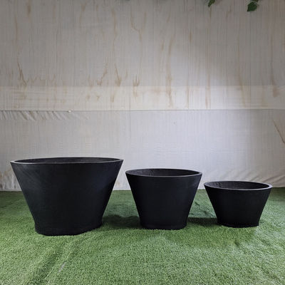 Groothandel Populaire Fiber Clay Planter Textuur Oppervlak Wit Ronde Bloempotten Voor Decoratie