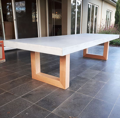 Gepersonaliseerde buitenbetonmeubilair GRC patio tuinbank tafel Voor zwembad