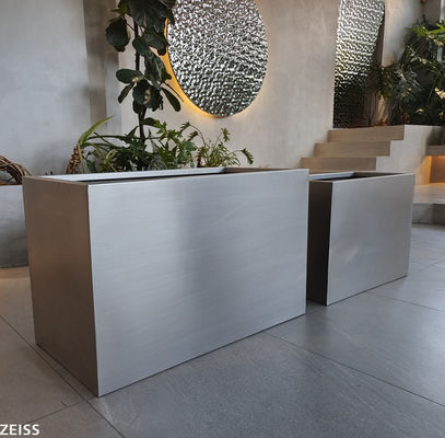 Geometrische metalen plantenpotten roestvrij met drainage