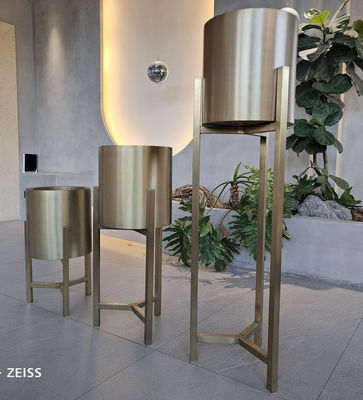Tuin Multifunktioneel Roestvrijstalen Plantpotten Ronde cilinder Met Stand