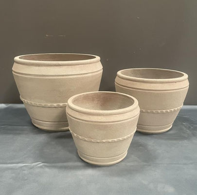 Met de hand gesneden cement afwerking vierkant GRC plantenpotten voor weerbestendige planten