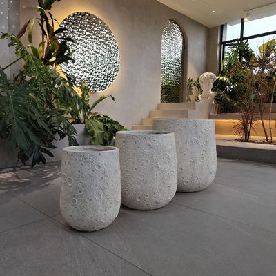 Met de hand gesneden versterkte kleiplanter Moderne stijl voor binnen- en buitentuinen