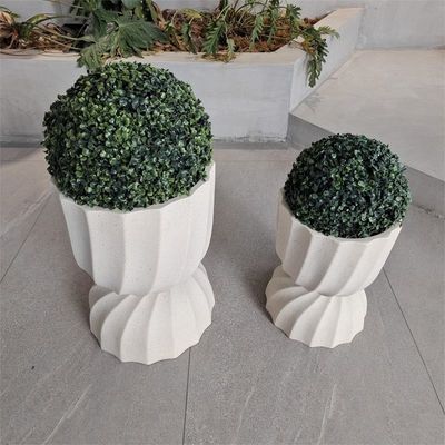 Ronde kleivezelplanter in moderne stijl met een getekste oppervlakte en weerbestendige materiaal