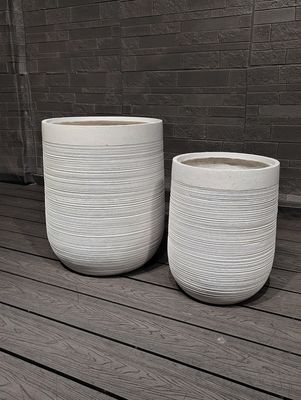 Φ300*H400 Fiber Clay Planter Houd 5-6 jaar buiten Leven Textuur Oppervlak weerbestendige en duurzame vormgeving