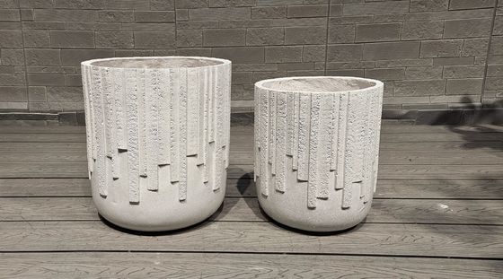 Met de hand gesneden afwerking van vezelcement pot op maat voor outdoor centerpieces