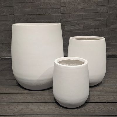 Modern Minimalistisch Design Grote Ronde Vezelklei Planter Milieuvriendelijk Groothandel Hot Sale voor Vloer Hangend Winkelcentrum Gebruik