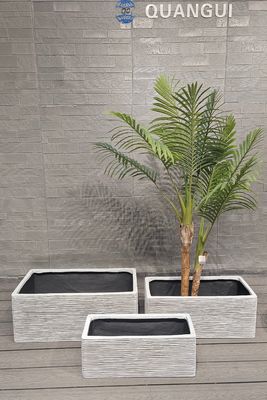 Moderne Stijlvolle Rechthoekige Fiber Clay Bloempot Duurzame Binnen/Buiten Plantenbak voor Grote Groene Planten Vloer Hangend voor Winkelcentrum